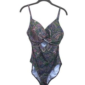 SOMA Paisley Twist Front One Piece Swimsuit, boho, underwire, supportive